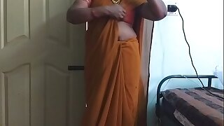 desi  indian sweltering tamil telugu kannada malayalam hindi cheating wife wearing saree vanitha showing big titties and shaved pussy press hard titties press nip ill feeling pussy masturbation